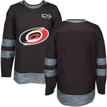 Men's Blank Carolina Hurricanes Authentic Black ＃ 1917-2017 100th Anniversary Jersey