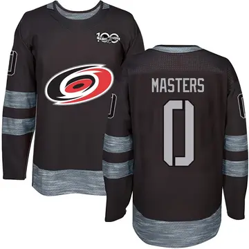 Men's Kyle Masters Carolina Hurricanes ＃0 Authentic Black 1917-2017 100th Anniversary Jersey