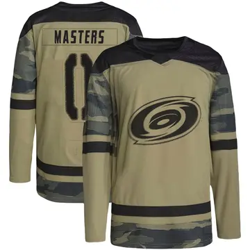 Men's Kyle Masters Carolina Hurricanes ＃0 Authentic Camo Military Appreciation Practice Jersey