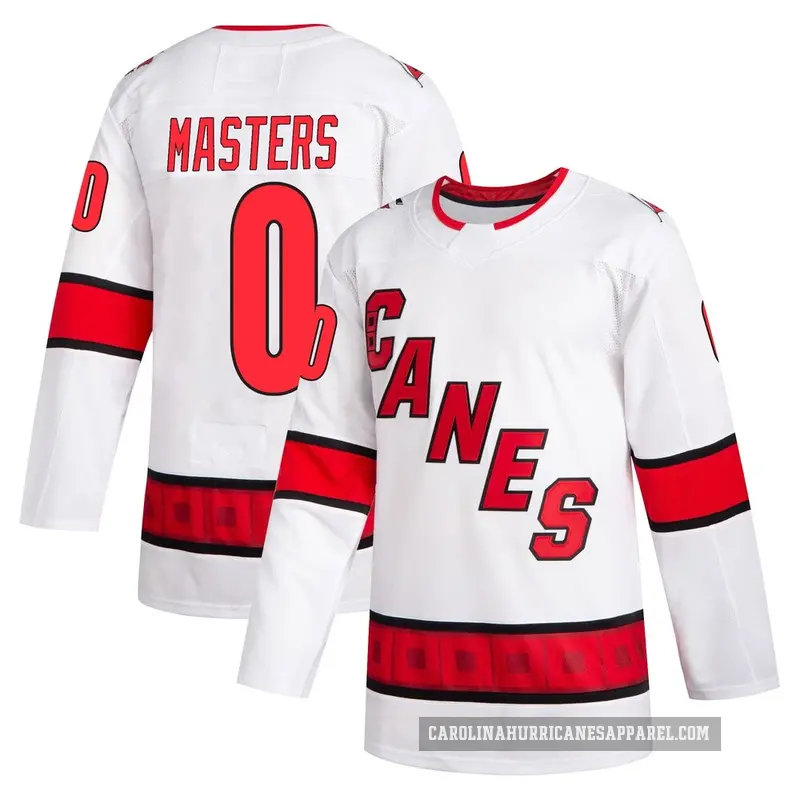 Men's Kyle Masters Carolina Hurricanes ＃0 Authentic White 2020/21 Away Jersey