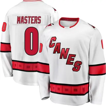 Men's Kyle Masters Carolina Hurricanes ＃0 Breakaway White Away Premier Jersey