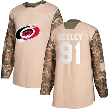 Men's Ronan Seeley Carolina Hurricanes ＃91 Authentic Camo Veterans Day Practice Jersey