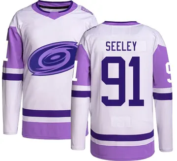 Men's Ronan Seeley Carolina Hurricanes ＃91 Authentic Hockey Fights Cancer Jersey