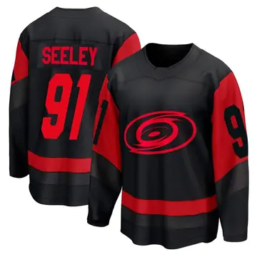 Men's Ronan Seeley Carolina Hurricanes ＃91 Breakaway Black 2023 Stadium Series Jersey