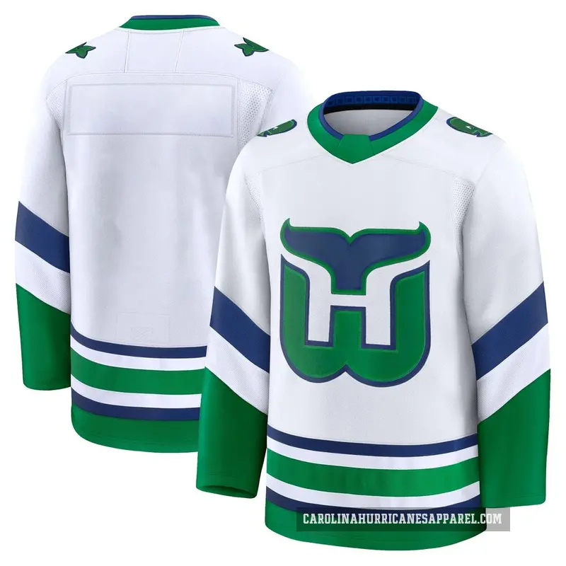 Youth Blank Carolina Hurricanes Premium White ＃ Throwback Jersey