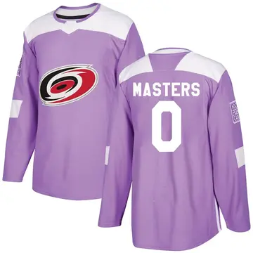 Youth Kyle Masters Carolina Hurricanes ＃0 Authentic Purple Fights Cancer Practice Jersey