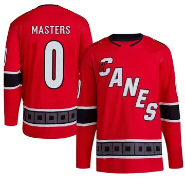 Youth Kyle Masters Carolina Hurricanes ＃0 Authentic Red Reverse Retro 2.0 Jersey