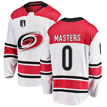 Youth Kyle Masters Carolina Hurricanes ＃0 Breakaway White Away 2026 Stanley Cup Final Jersey